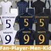 23/24 Mbappe Fan Oyuncu Versiyon Erkekler Çocuk Futbol Kitleri Üniforma Reals Madrids Eve 3rd Bellingham Futbol Gömlekleri Rodrygo Modric Vini Jr Camavinga Futbol Jersey