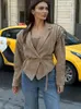 Suede Jacket with Sashes and Short Sleeves