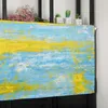 Curtain Yellow Abstract Art Oil Painting Texture Short Curtains Kitchen Cafe Wine Cabinet Door Window Small Home Decor Drapes