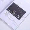 Подвесные ожерелья Amorcome Felgant Hollow Stars Ожерелье для женщин с длинным цепным свитером серебряный золото, подарок украшения для воротника