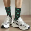 Chaussettes pour hommes Lucky Irish Black and Green Shamrock Adulte Unisexe Hommes Femmes