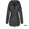 Dames Trenchcoats Dames Parka's Dames Middellange Effen Slim Fit Jas Dik Donsjack Winter Overjas Informeel Lange mouw Warm Zwart Rood