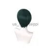 Cosplay perucas anime 35cm maki zenin cosplay peruca anime jujutsu kaisen natal verde escuro curto resistente ao calor perucas de cabelo x0901