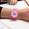 PANARS Red Chic New Arrival Kid's Watches Colorful LED Back Light Digital Electronic Watch Waterproof Swimming Girl Watches 8261O