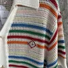 Herrenpullover Übergroße Casablanca Jacquard Männer Frauen 1 Qualität Regenbogenstreifen Strickjacke Sweatercoat 230831