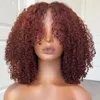 الشعر البني البني البني شعر مستعار نحاسي نحاسي شيفوكس هومنس 4A Afro Kinky Curly Brazilian Machine