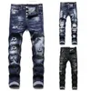 Hommes Designer Jeans Distressed Ripped Biker Slim Fit Lavé Moto Denim Jean Hommes Hip Hop Mode Homme Cool Rips Stretch Pant213M