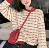 Kvinnors tröja Designer Autumn/Winter New Jacquard Round Neck Sticked Top Women's Clothing