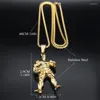 Pendentif Colliers Sport Fitness Muscle Man Collier pour femmes / hommes Couleur Or Acier inoxydable Gym Bodybuilder Bijoux NXH1050S06