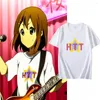 Herr t-skjortor anime k-on t-shirt hirasawa yui bomull kort ärm skjorta unisex toppar kawaii tee