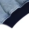 Herrenjacken Vintage gewaschene Patchwork-Baseballkragen-Jeansjacke Männer lose beiläufige Reißverschluss-Cowboy-Mantel für