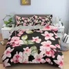 Bedding sets Floral Leaves Print Bedding Set Soft Breathable Duvet Cover With Zipper Closure Multiple Sizes Quilt Cover Home Textiles R230901