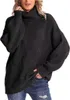女性用セーターブルーキントセーター女性タートルネッククロシュプルオーバー春秋のカジュアルスイートジャンパーY2Kトップストリートウェア