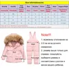 Manteau en duvet d'hiver pour filles et enfants, combinaisons de neige épaisses, Parka pour garçons, veste d'extérieur à capuche, combinaisons chaudes pour bébés