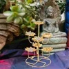 Candle Holders Decorative Candleholder Ghee Lamp Lantern Centerpieces Weddings Metal Candlestick Golden