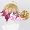 Cosplay Wigs BLUE LOCK Alexis Ness Cosplay Wig Short Linen Rose Red Wig Cosplay Anime Cosplay Wigs Heat Resistant Synthetic Wigs x0901