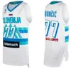 Basılı 2023 Dünya Kupası Slovenya Basketbol Forması Luka Doncic 77 32 BINE PRECELIC 30 ZORAN DRAGIC 10 Mike Tobey 6 Aleksej Nikolic 7 Klemen Prepelic Milli Takım