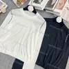 Womens Pullover Base Top Knitwear Hand Worn Rope Round Neck Thin Wool Long Sleeved Knitted T Shirt