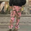 سروال رجالي y2k شحن مموه فضفاض الوردي للرجال والنساء pantalones hombre streetwear سراويل غير رسمية كبيرة الحجم