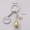 Porte-clés en métal Mini Rose pendentif porte-clés Sublimation blanc transfert de chaleur porte-clés voiture décorative pour bricolage fournitures artisanales T8DE