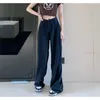 Jeans para mujer Mujeres Streetwear Vintage Denim Pantalón Azul Oscuro Baggy Mujer Alta Cintura Alta Diseño de gran tamaño Pantalones femeninos Y2K Básico