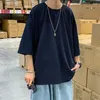 Sweats à capuche pour hommes coréen col rond à manches courtes hommes sweat été lâche étudiants 3xl surdimensionné t-shirt mode décontracté Harajuku streetwear