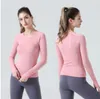 Vêtements de yoga lu-008 Yoga lu vêtements pour femmes Swiftly Tech dames t-shirts de sport tenue à manches longues T-shirts évacuant l'humidité tricot haute élasticité fitness entraînement LL femmes