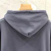 Sudadera con capucha con letras francesas para hombre, ropa de calle, jersey con capucha gris Vintage para otoño e invierno, sudaderas para mujer 23FW 1 de septiembre