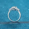 Wedding Rings KNOBSPIN 3ct Radiant Ring s925 Sterling Sliver Plated 18k White Gold Engagement Fine Jewelry For Woman 230831