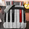 Zestawy pościeli Zestaw pościeli klawiatury fortepianowej 2/3PCS Musical Instrument Cover z obudową miękką kołdrę zrzutu R230901