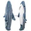 home clothing Shark Blanket Hoodie Women Kigurumi for Men With Sleeves Wearable Soft Shark Onesie Sleeping Bag Shark Pajama L112223