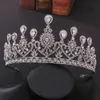 2023 Hoofddeksels Stralende Tiara's En Kronen Bruid Grote Holle Kristallen Bruiloft Kroon Koningin Koning Haarsieraden Hoofdaccessoires Zilver Goud