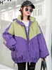 Płaszcze damskie okopy 2023 Patchwork Fashion Winter Parka Zagraniczna luźna ciepła ciepła, zagęszczona żeńska kurtka płaszczowa w stylu koreański