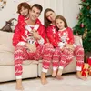 Indumenti da notte da donna Abbigliamento coordinato per la famiglia di Natale Pigiama natalizio 2024 Anno Moda Verde Babbo Natale Stampa Set per bambini adulti Pagliaccetto per bambini