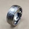 Eheringe, 8 mm, reine Ringe für Männer und Frauen, mit Einlage aus gesundem Germaniumstein, matt gehämmert, modisches Design, volle Größe, 230831