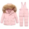 Manteau en duvet d'hiver pour filles et enfants, combinaisons de neige épaisses, Parka pour garçons, veste d'extérieur à capuche, combinaisons chaudes pour bébés