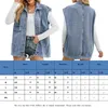 Women's Vests Women Oversized Vest Jacket Solid Color Turn Down Collar Cotton Classic Jean Button Loose Fit Daily Outfit