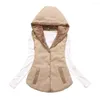 Damesvesten Fleecevest Effen kleur Mouwloos jack Comfortabel warm houden Mode met capuchon