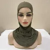 Etnische kleding Eid moslim Womens effen kleur één stuk Amira Hijab Cap Ramadan islamitische slijtage direct innerlijke tulband Underscarf hoeden hoofddeksels