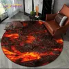 3D-Vulkan-Lava-Magma-Teppich, runder Teppich für Wohnzimmer, Schlafzimmer, Fußpolster, Haustiermatte, Dekoration, Kinderspiel, rutschfeste Bodenmatte 230901