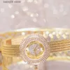 Other Watches BS Diamond For Women Gold Stainless Steel Wheat Strap Fashion Quartz Wristes Female Silver Full Diamond Dial es T230905