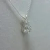 Hänge halsband mode vatten droppe kristall kubik zirkoniumhalsband för kvinnor silver färg engagemang bröllop brud smycken