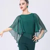 Stage Wear Sexy Rosa Latina Dança Tops Mulheres 2023 Slim Ballroom Blusa Leotard Flutuante Adulto Moderno Prática Roupas