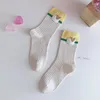 Chaussettes courtes pour femmes, couleurs bonbon, pour filles, en coton doux, Patchwork, respirantes, mi-tube, décontractées, Sports de plein air, Sox Sokken