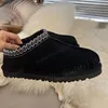 Designer-Hausschuhe für Damen, Tasman Shearling-Slides, klassische Mini-Stiefel mit Knöpfen, Stiefeletten für Damen, Australien, Nita-Kalbsleder-Pelz-Slipper, Winterschuhe aus warmer Wolle