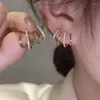 Stud Earrings 2023 White Color Big Heart For Women Girl Korean Love Glaze Aesthetic Daily Life Minimalist Jewelry Piercing Ear
