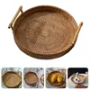 Set di stoviglie Dim Sum Piatto da frutta Cesto da portata Contenitore intrecciato a mano Pane in rattan Snack per la casa Decorazione da tavolo