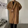 Męskie płaszcze płaszcze IEFB Mężczyźni długi płaszcz trend sztrutowy średnia długość luźna szerokie płaszcz Koreański styl swobodny kolan Sigh Windbreakers 9C1783 230831