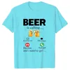 T-shirts pour hommes Chemise Pour Hommes La Bière Appelle Me Rappeler Message Refus Accepter Impression Marque T-shirts Mode T-Shirts Hauts Tee