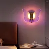 벽 램프 나비 LED 화려한 가벼운 북유럽 현대 Sconces 실내 조명 홈 장식 거실 침실 침대 옆